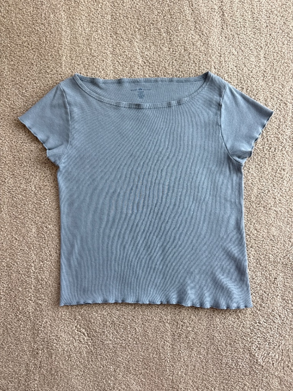 Brandy Melville Blue Ruffle Tee